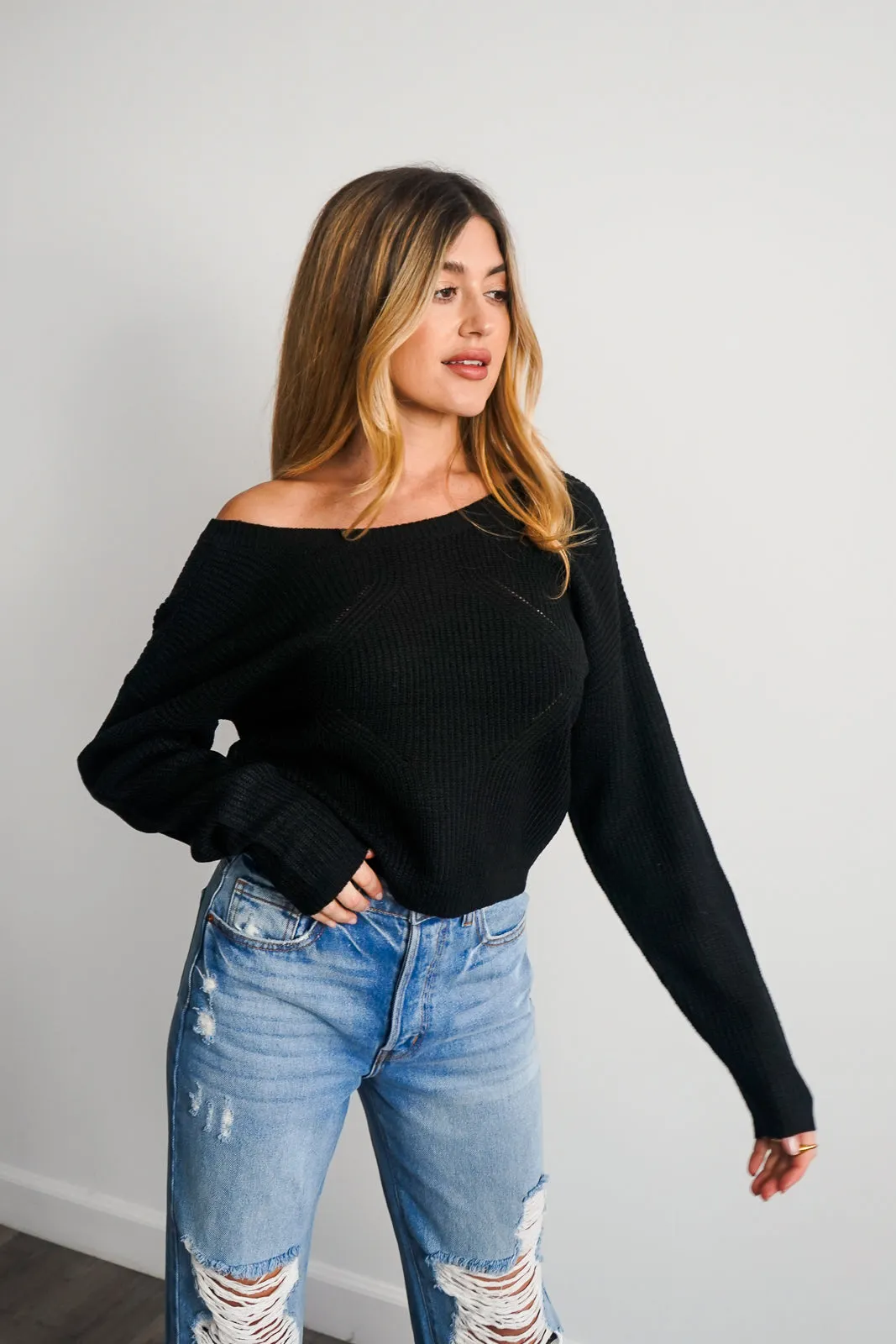 Open Back Knit Sweater