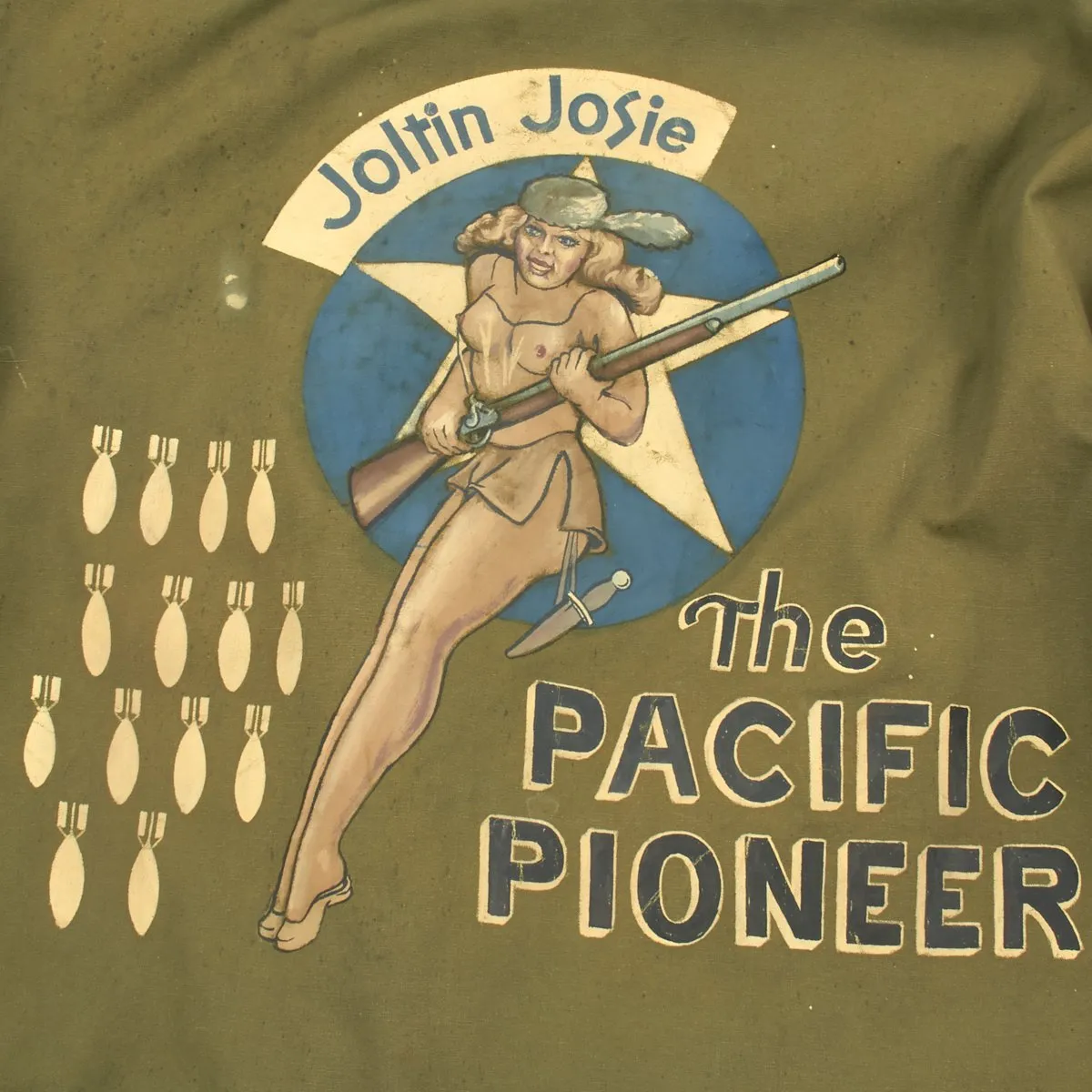 Original U.S. WWII B-29 Bomber Joltin Josie the Pacific Pioneer Painted B-15 Jacket and Navigator Case
