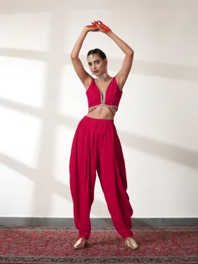Pant - Pink Velvet Harem pant