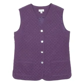 PETER HAHN Womens Quilted Gilet Purple Silk UK 12