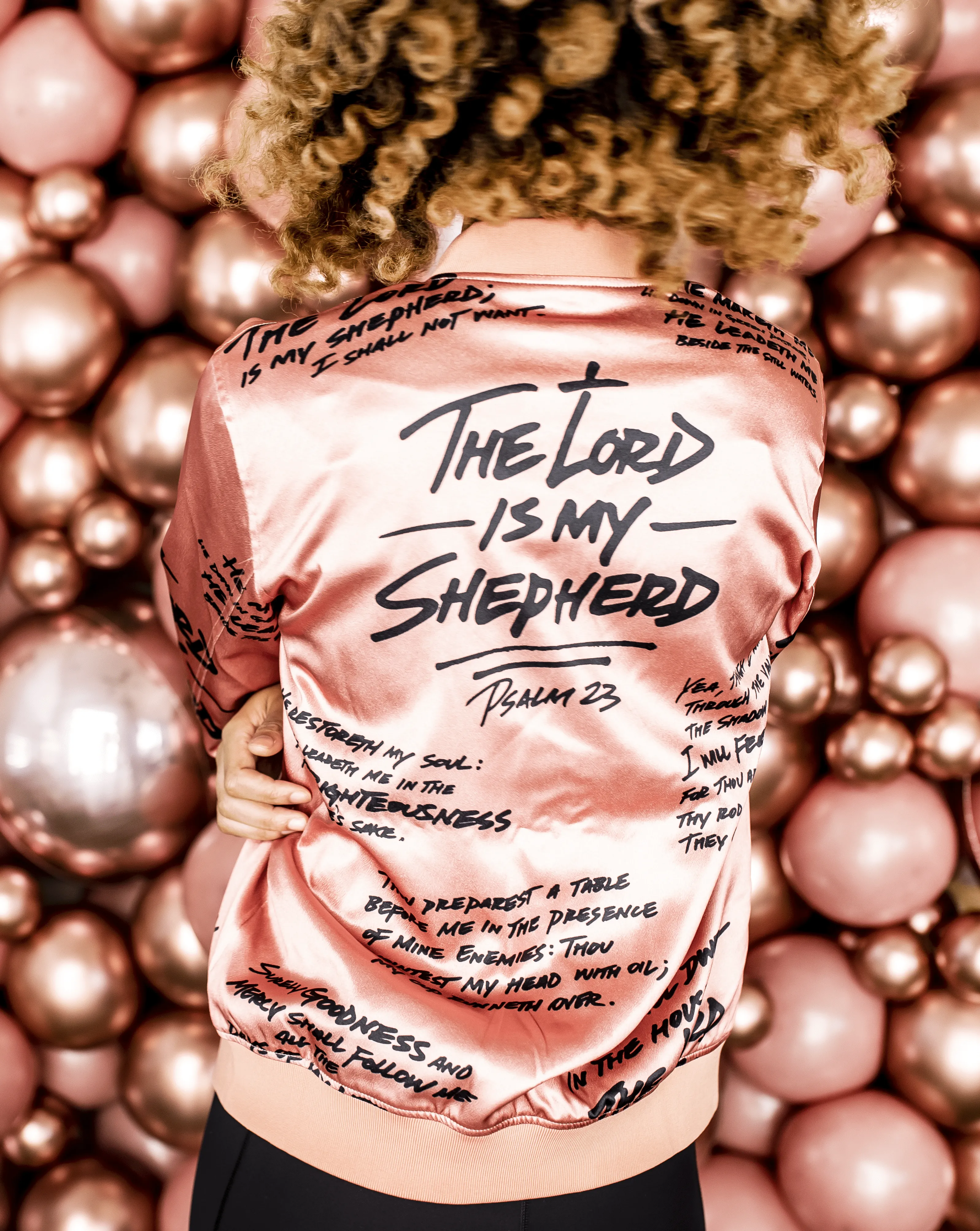 Psalm 23 Bomber Jacket - Rose Gold