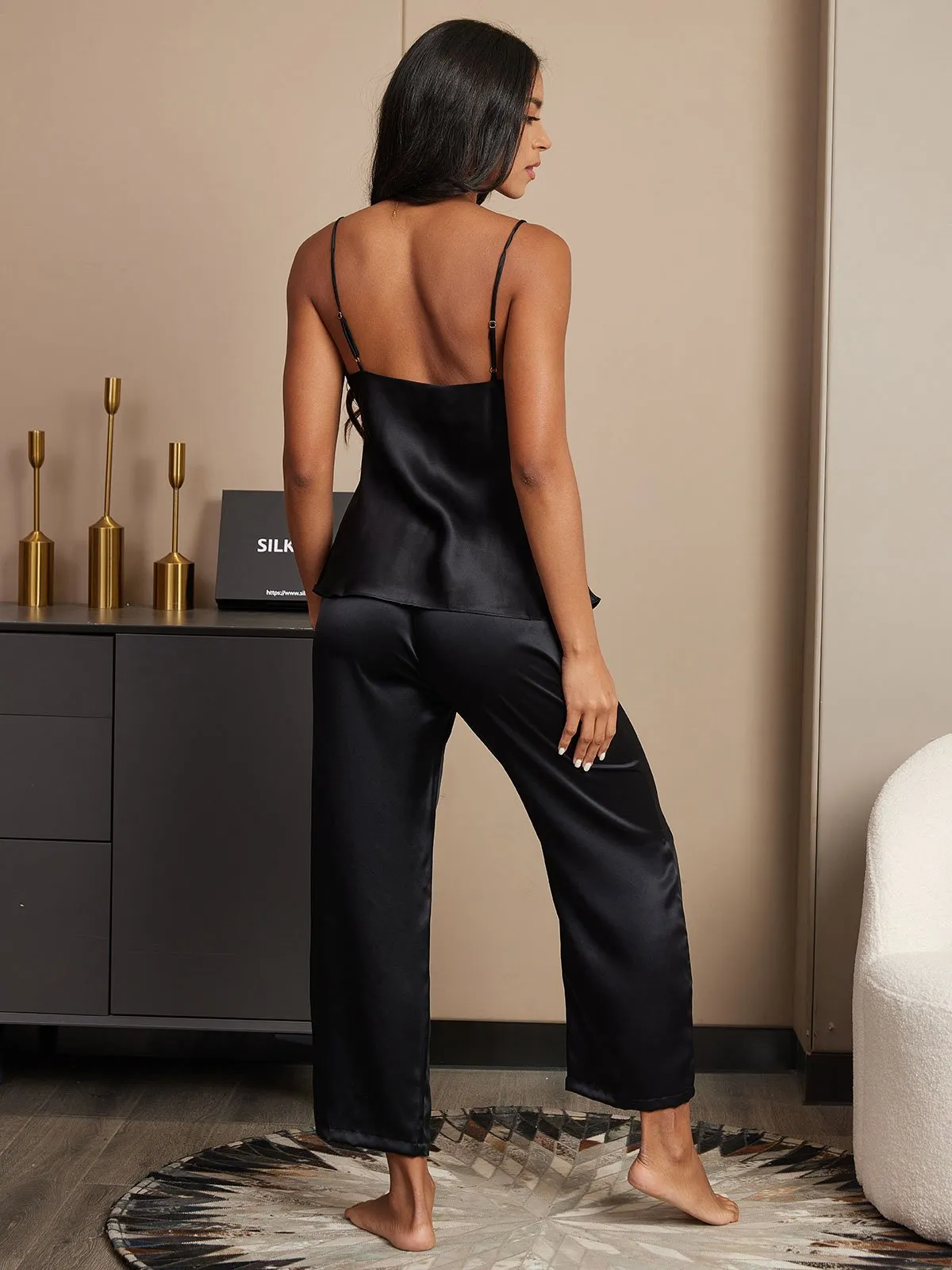 Pure Silk Cami Pants Pajama Set