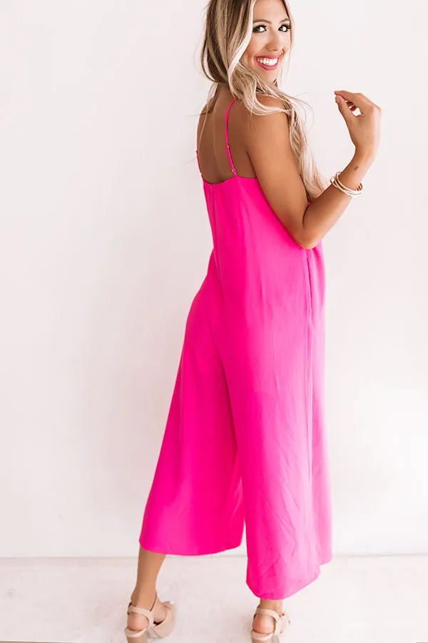 Rooftops And Romance Jumpsuit In Hot Pink