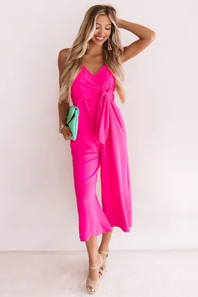 Rooftops And Romance Jumpsuit In Hot Pink