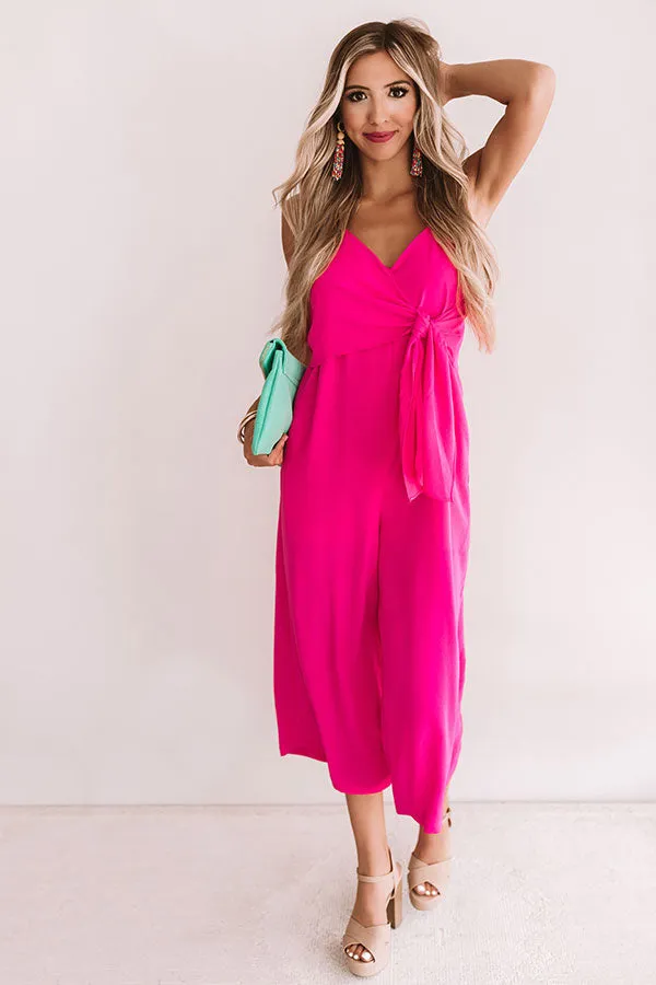 Rooftops And Romance Jumpsuit In Hot Pink