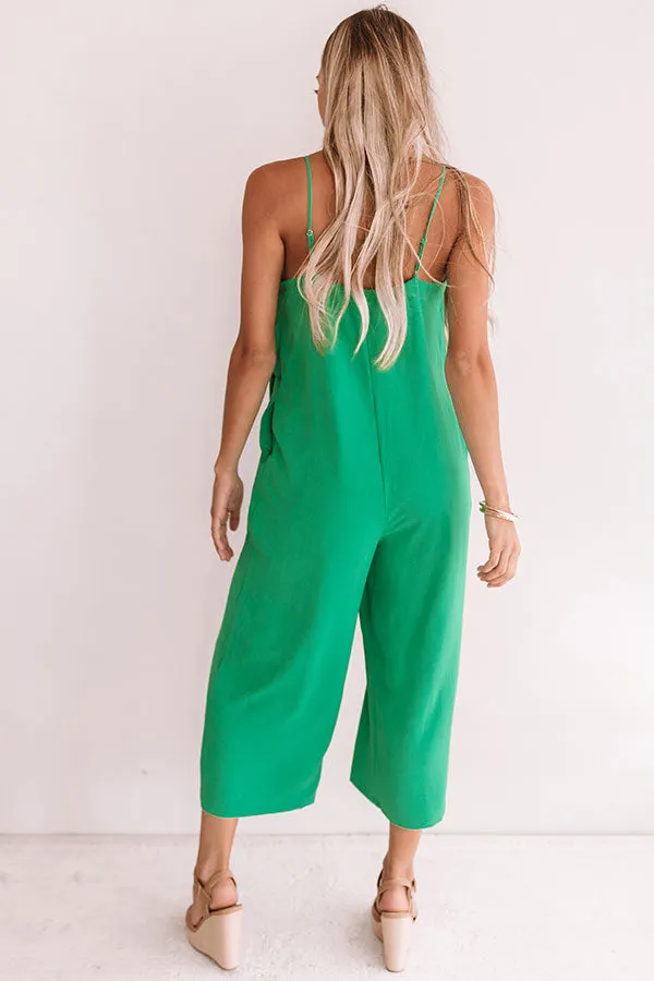 Rooftops And Romance Jumpsuit In Kelly Green