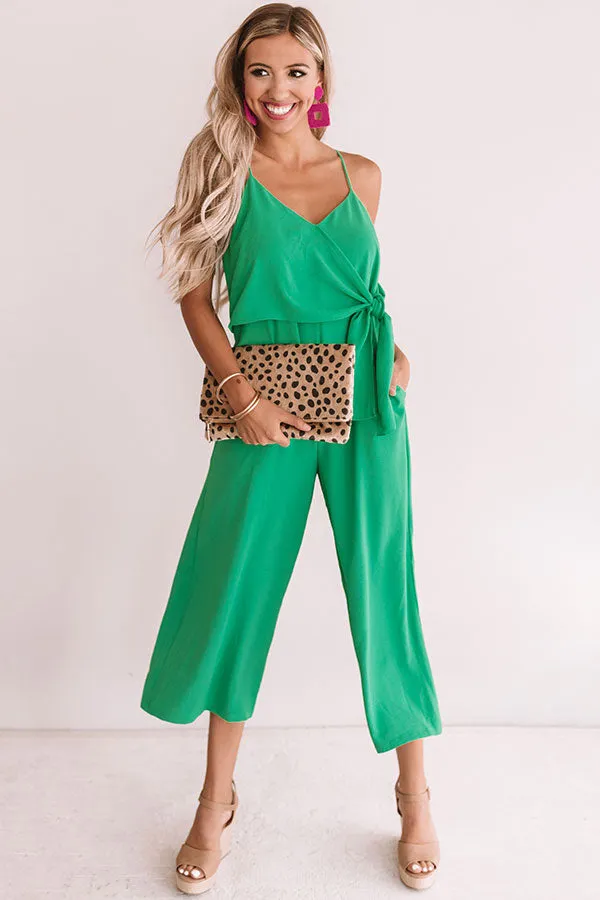 Rooftops And Romance Jumpsuit In Kelly Green