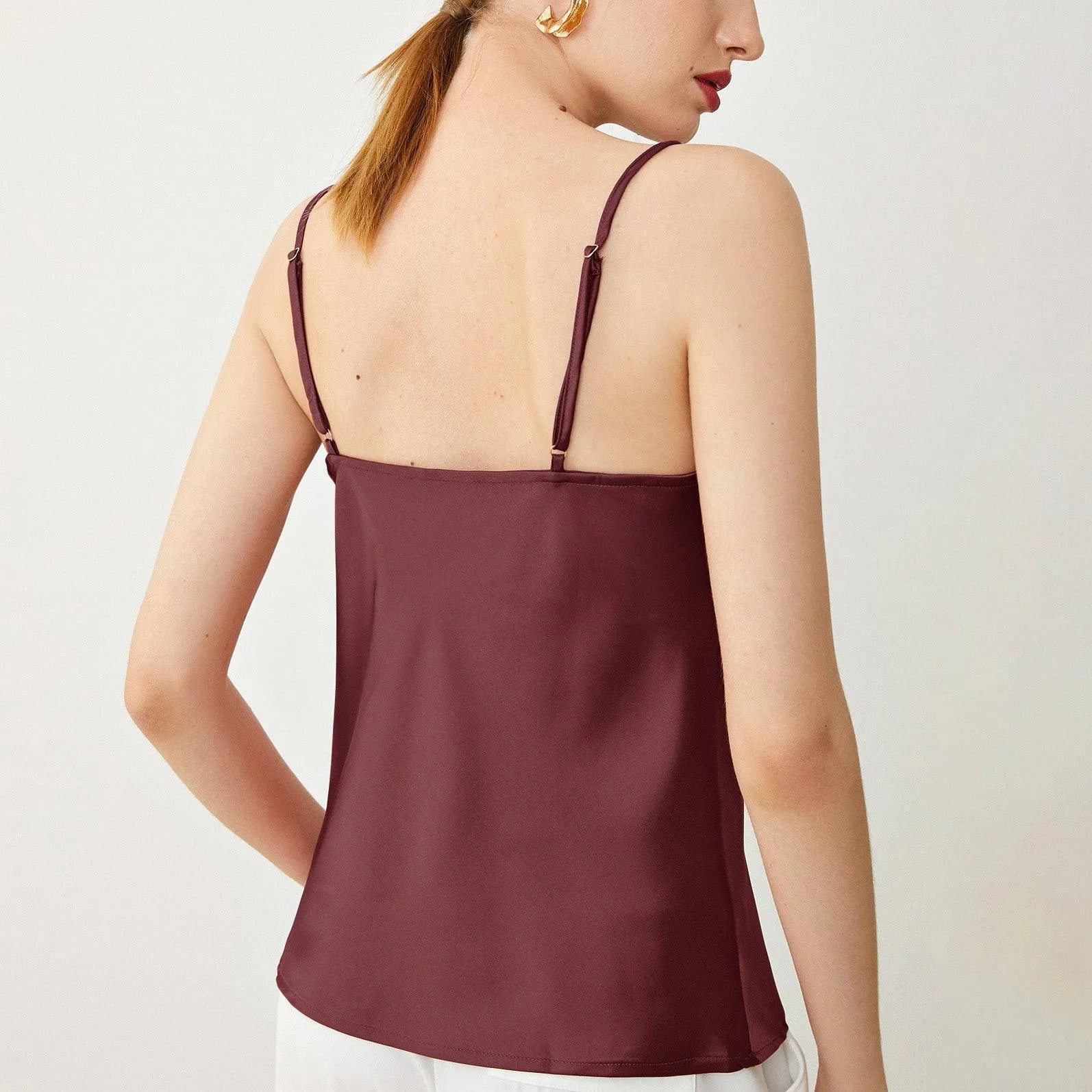 Sexy Swing Collar Silk Camisole 22 MM  Silk Tank Top Sleeveless Silk Vest