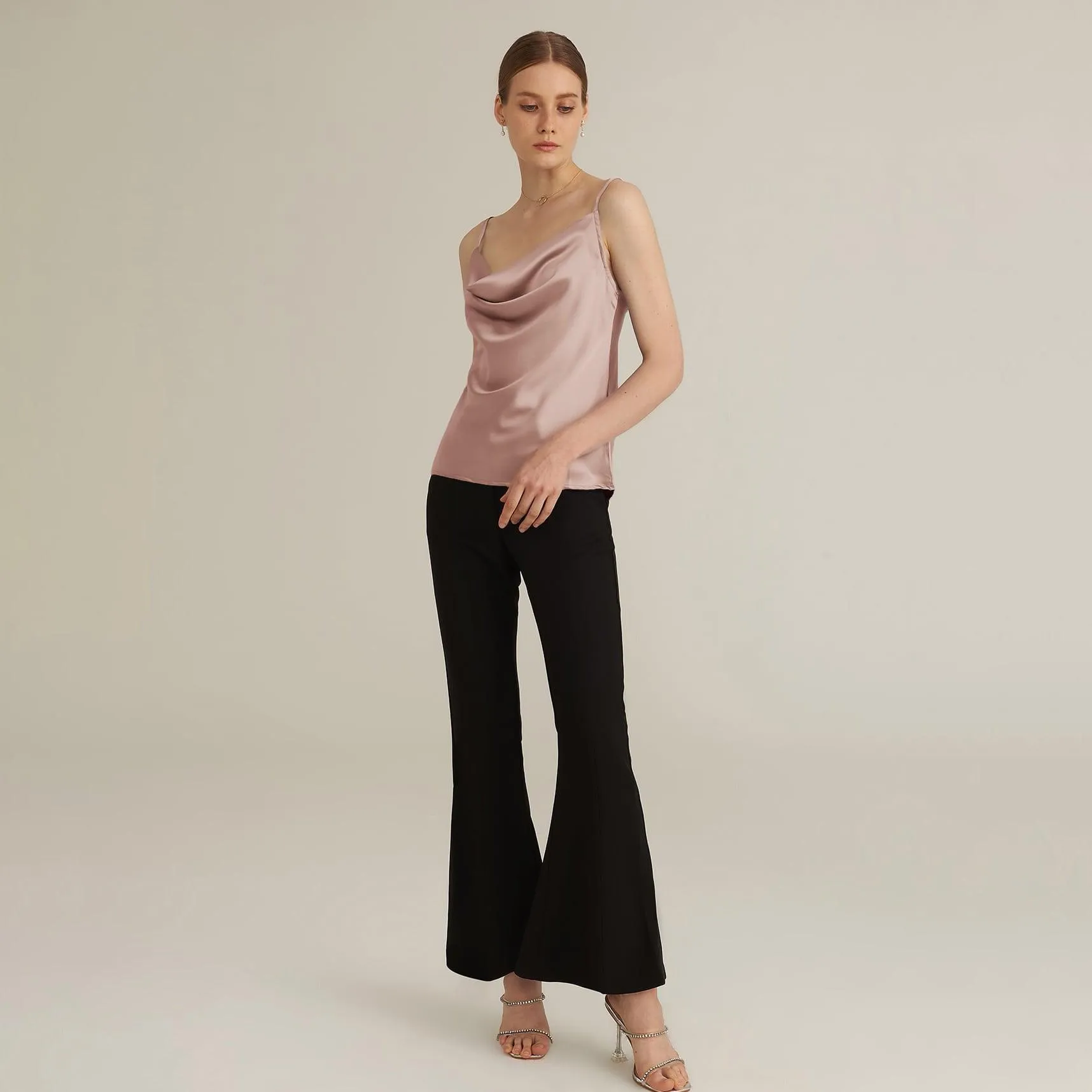 Sexy Swing Collar Silk Camisole 22 MM  Silk Tank Top Sleeveless Silk Vest