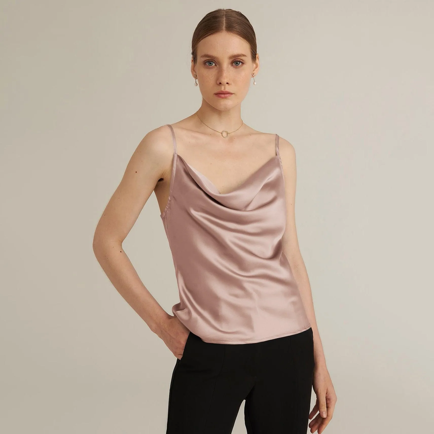 Sexy Swing Collar Silk Camisole 22 MM  Silk Tank Top Sleeveless Silk Vest