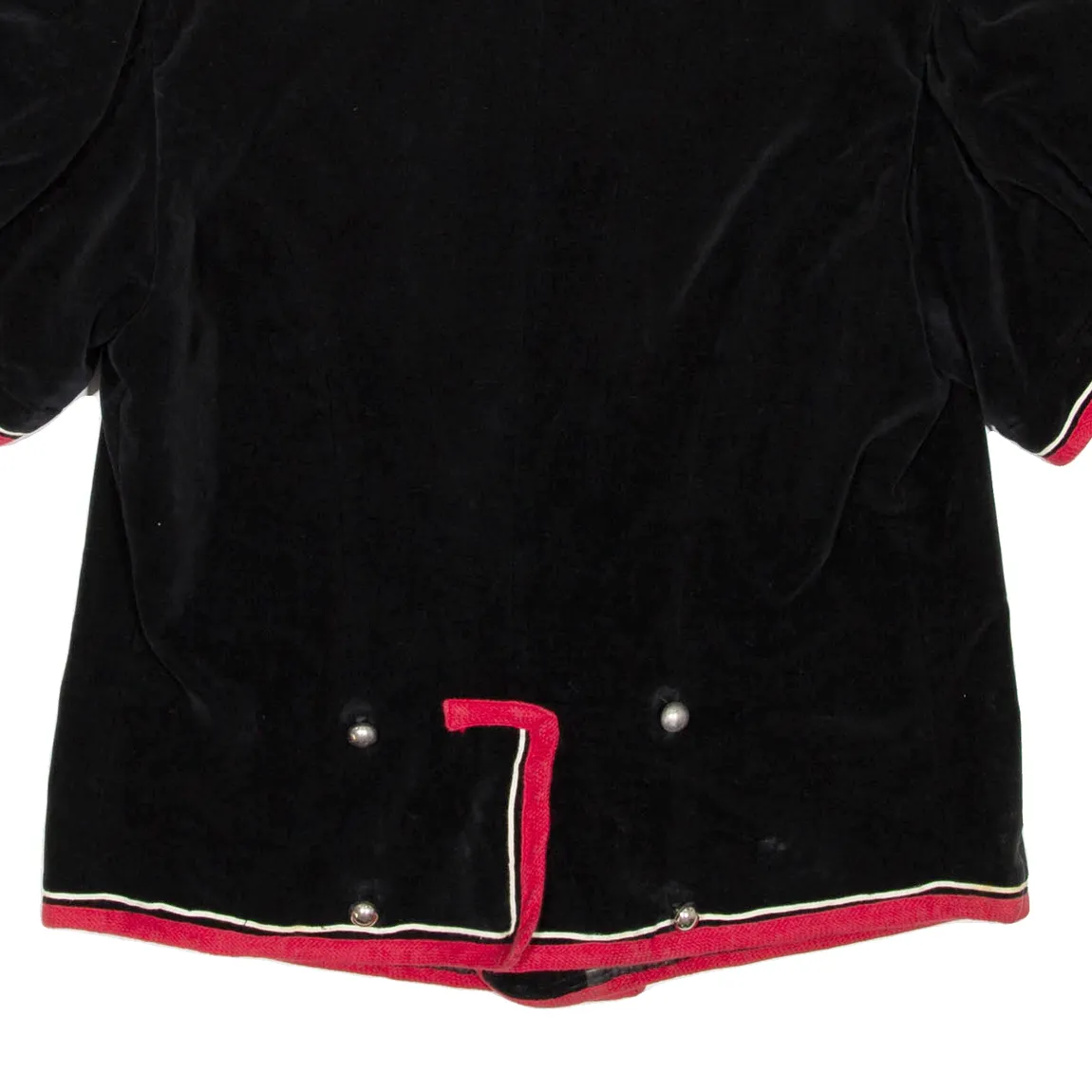 Short Sleeved Womens Overcoat Coat Black Velvet Floral M