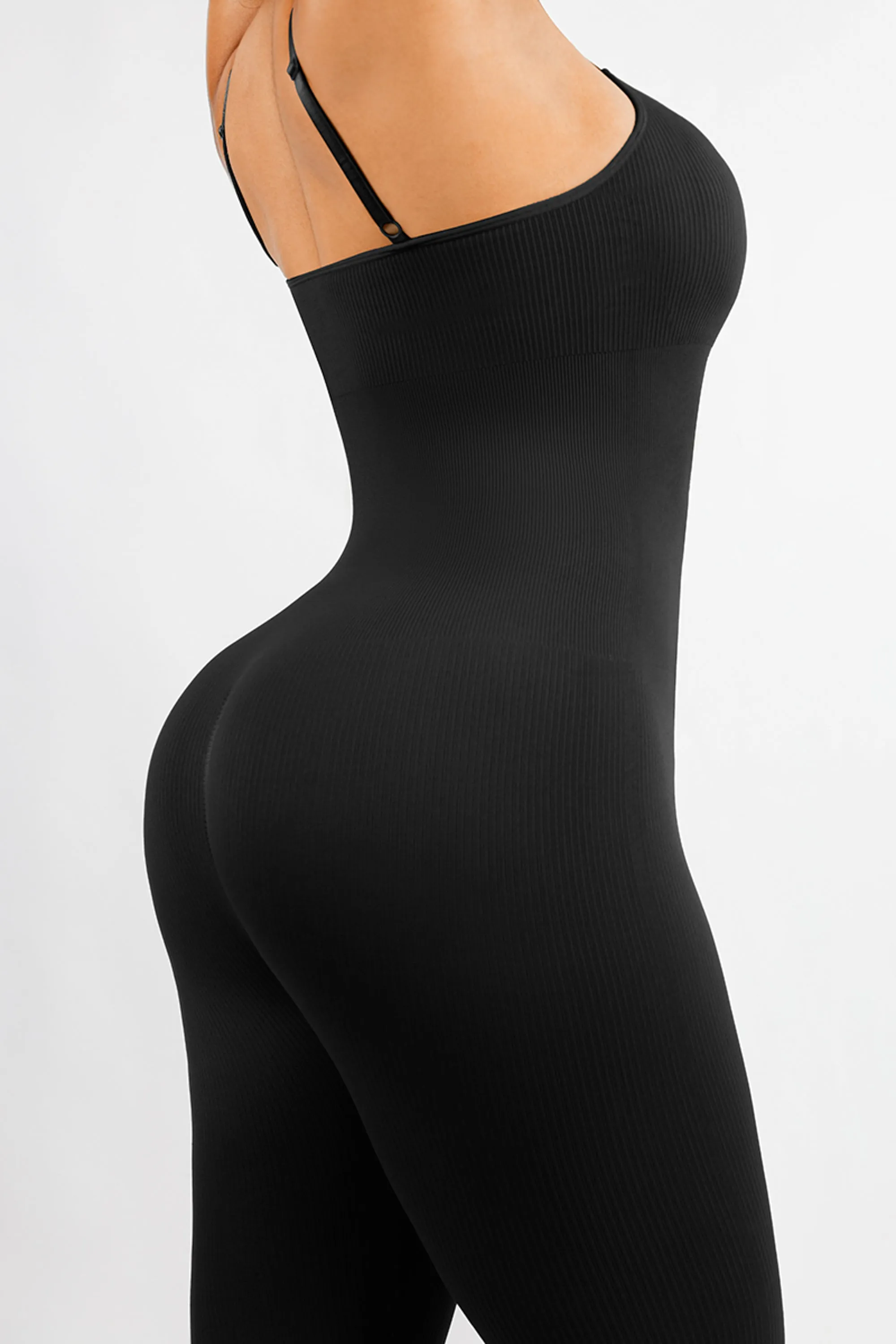 Sleeveless Jumpsuit - Seamless Shaping - Black