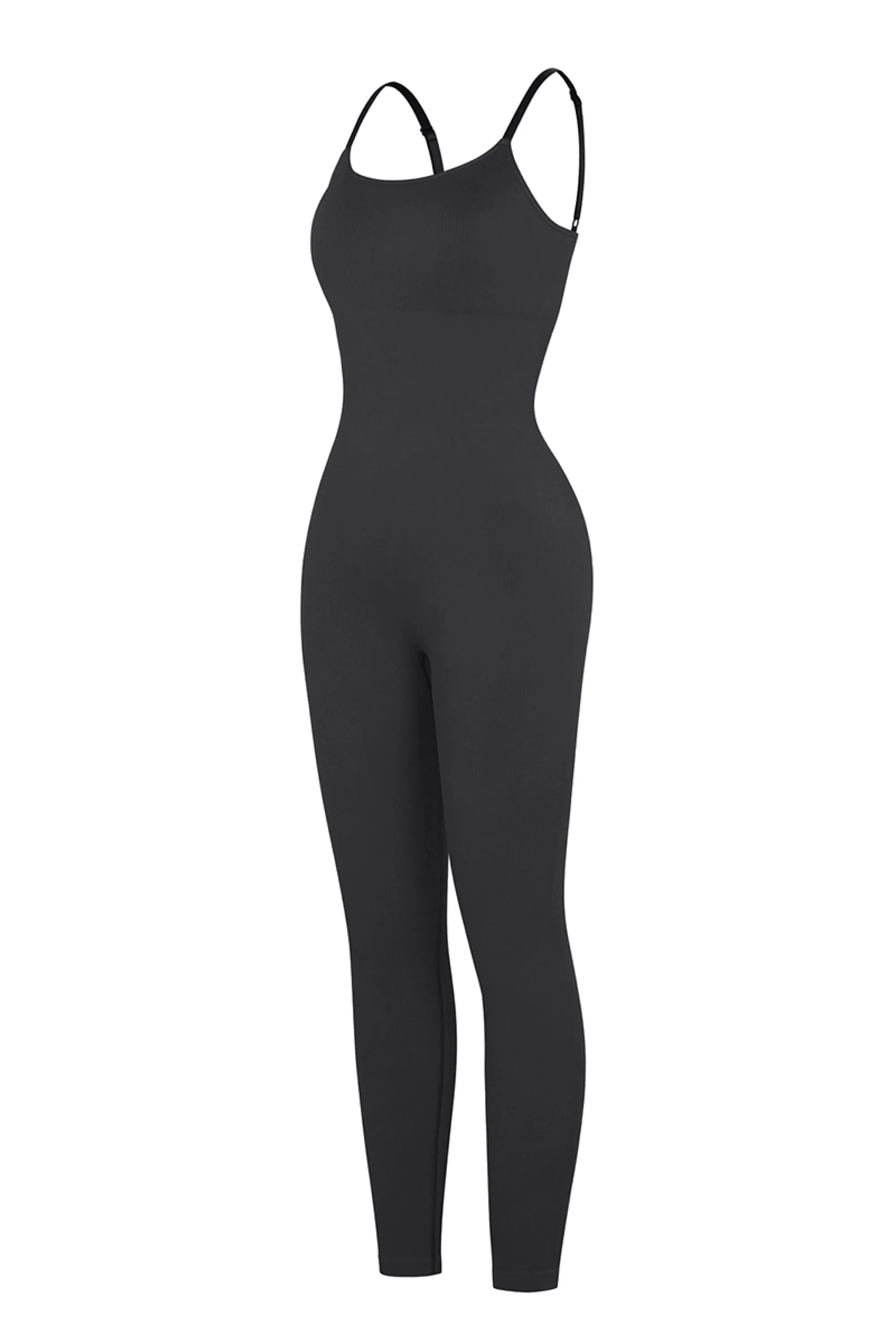 Sleeveless Jumpsuit - Seamless Shaping - Black