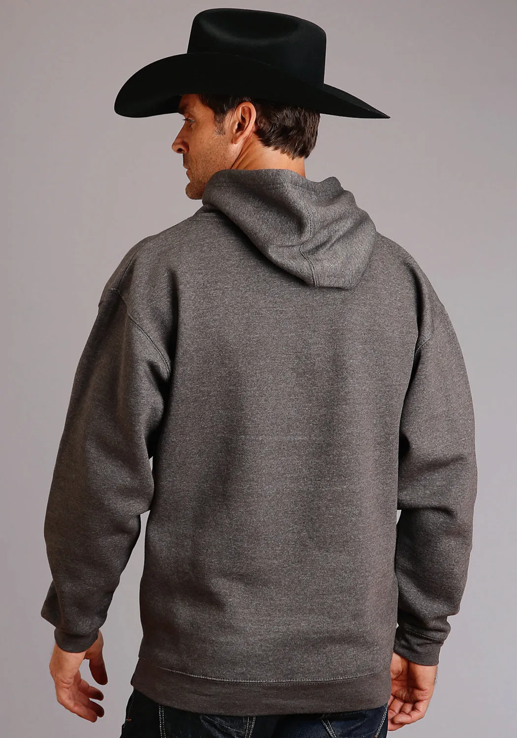 Stetson Mens Charcoal Cotton Blend Distressed USA Hoodie