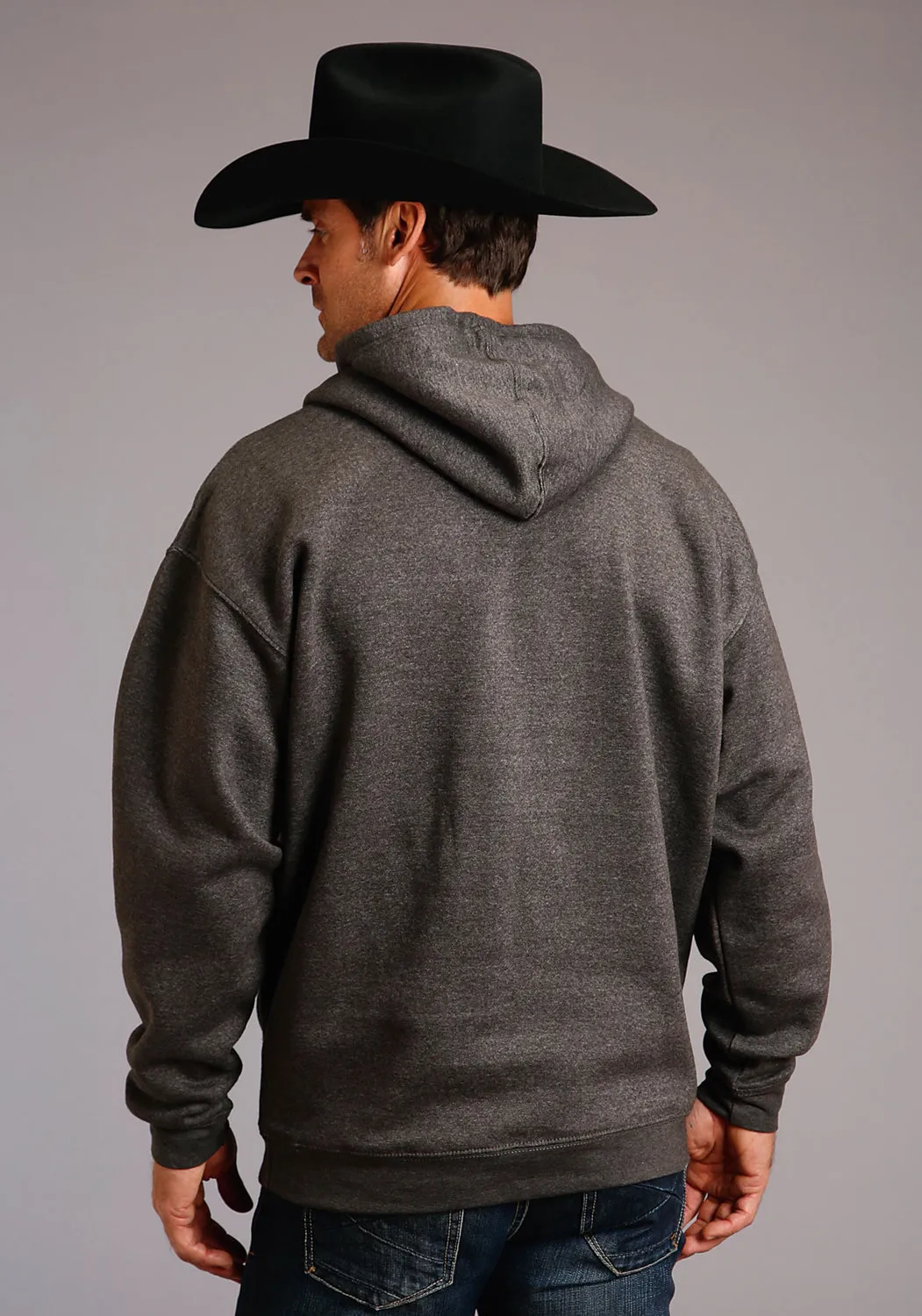 Stetson Mens Vintage Grey Cotton Blend 1865 Eagle Hoodie
