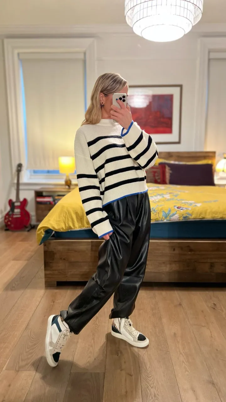 Striped Sweater - Cream/black