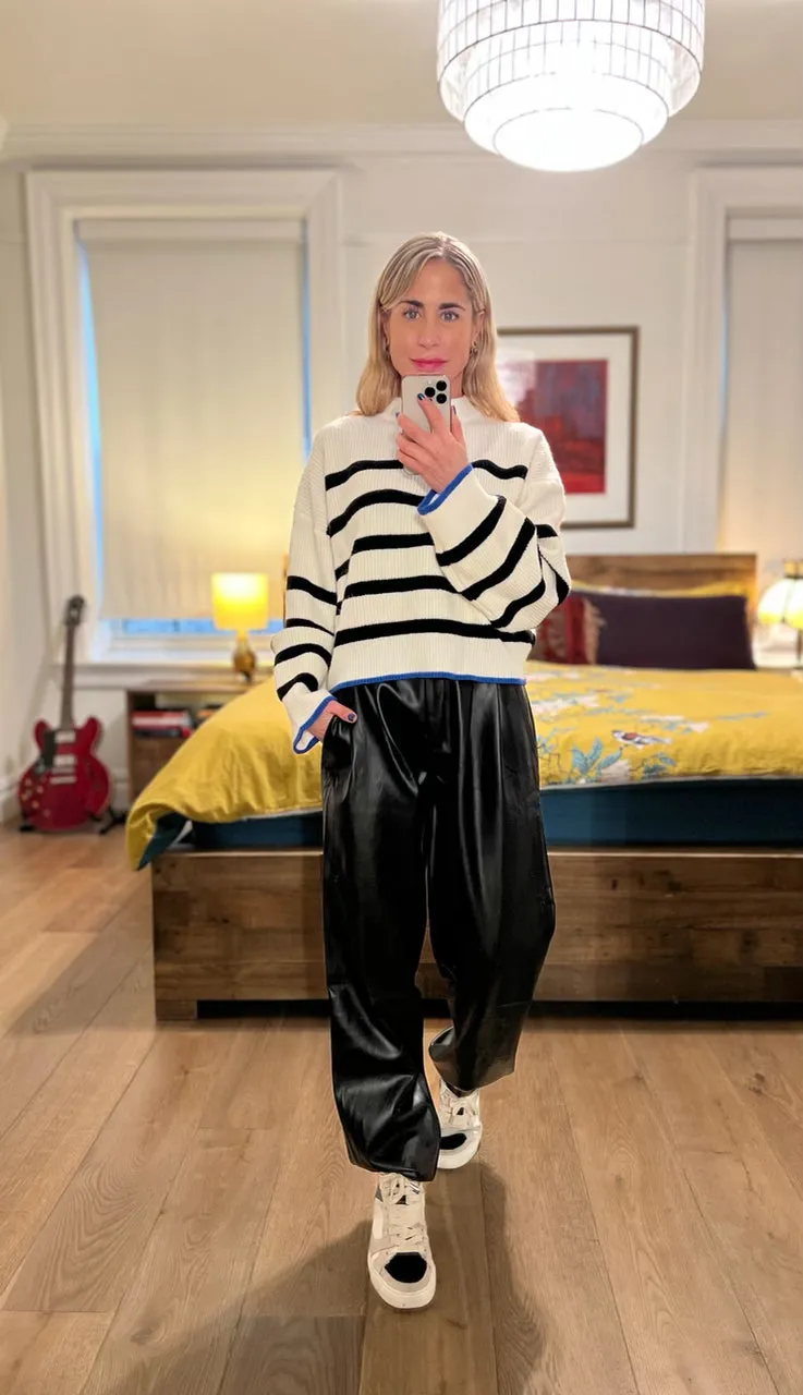 Striped Sweater - Cream/black