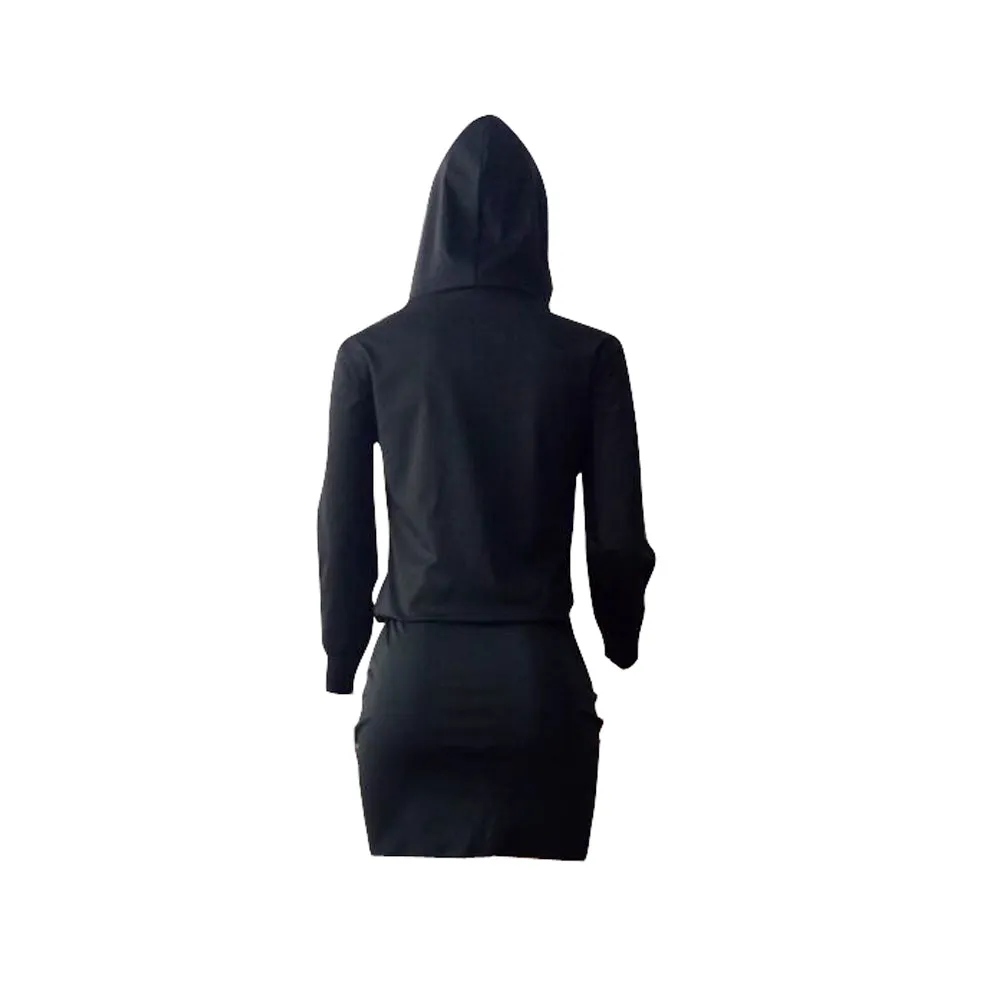 Super Printing Sweater With Cap   Skirt Two Sets #Two Piece #Hooded #Printed