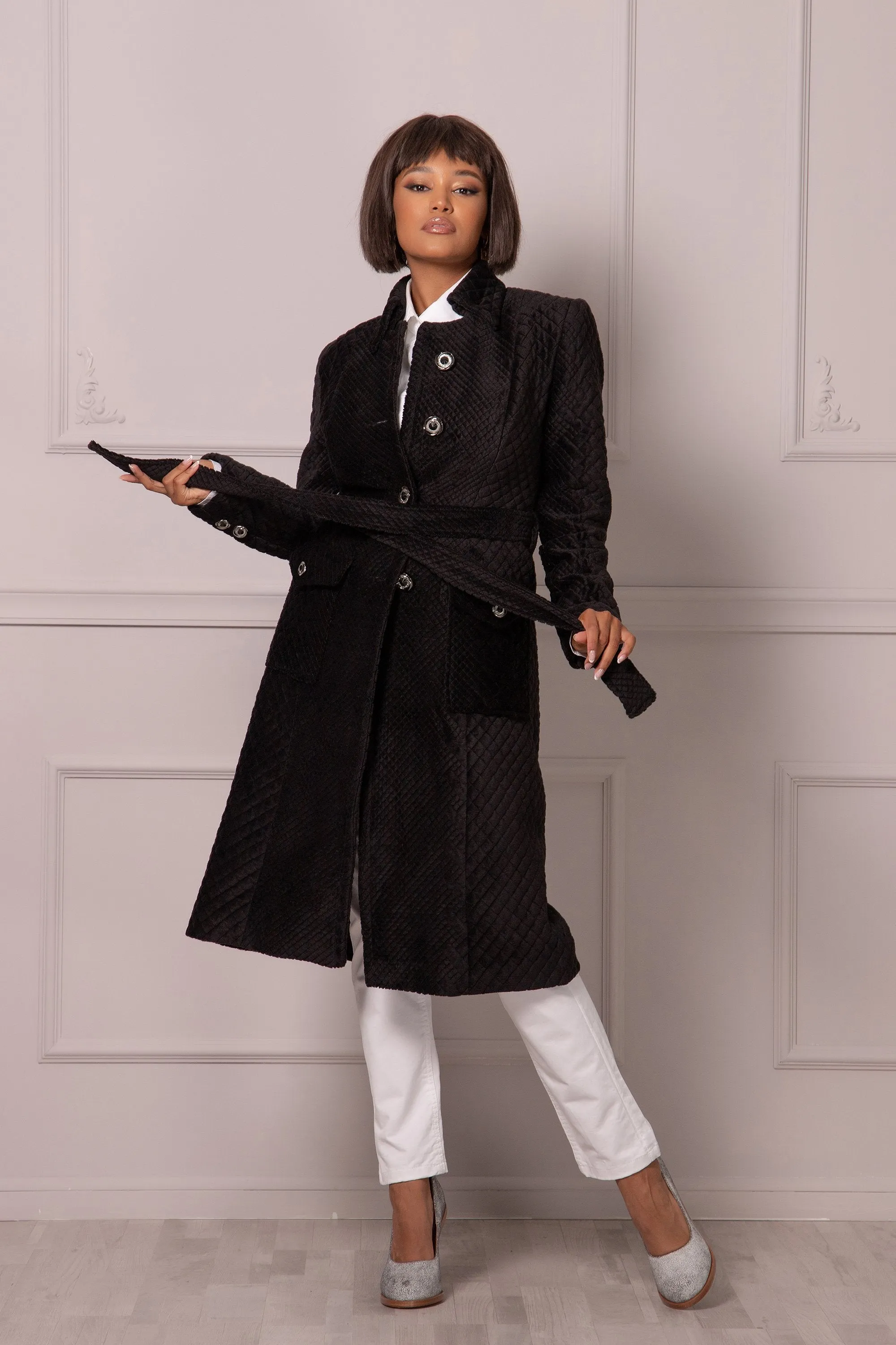 TEXTURED VELVET COAT