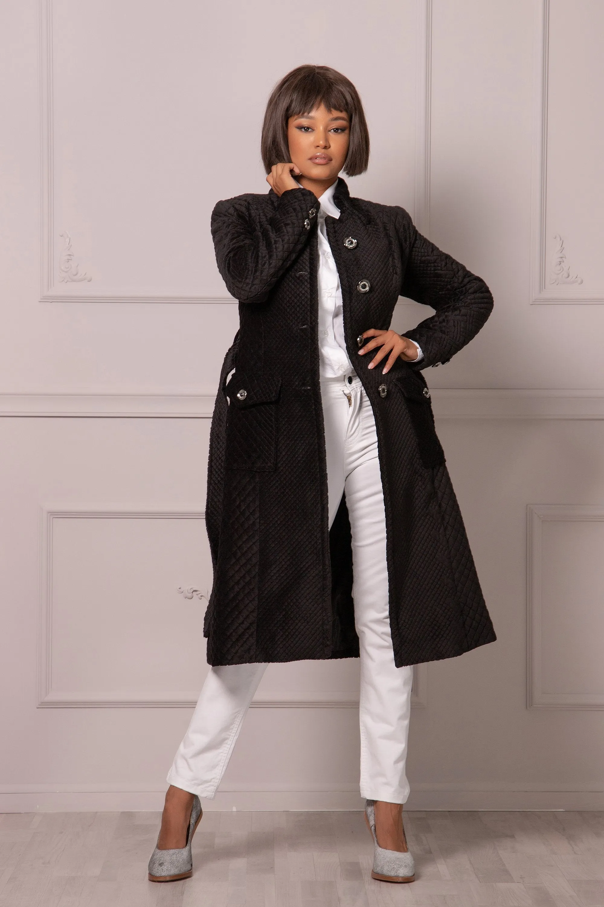 TEXTURED VELVET COAT