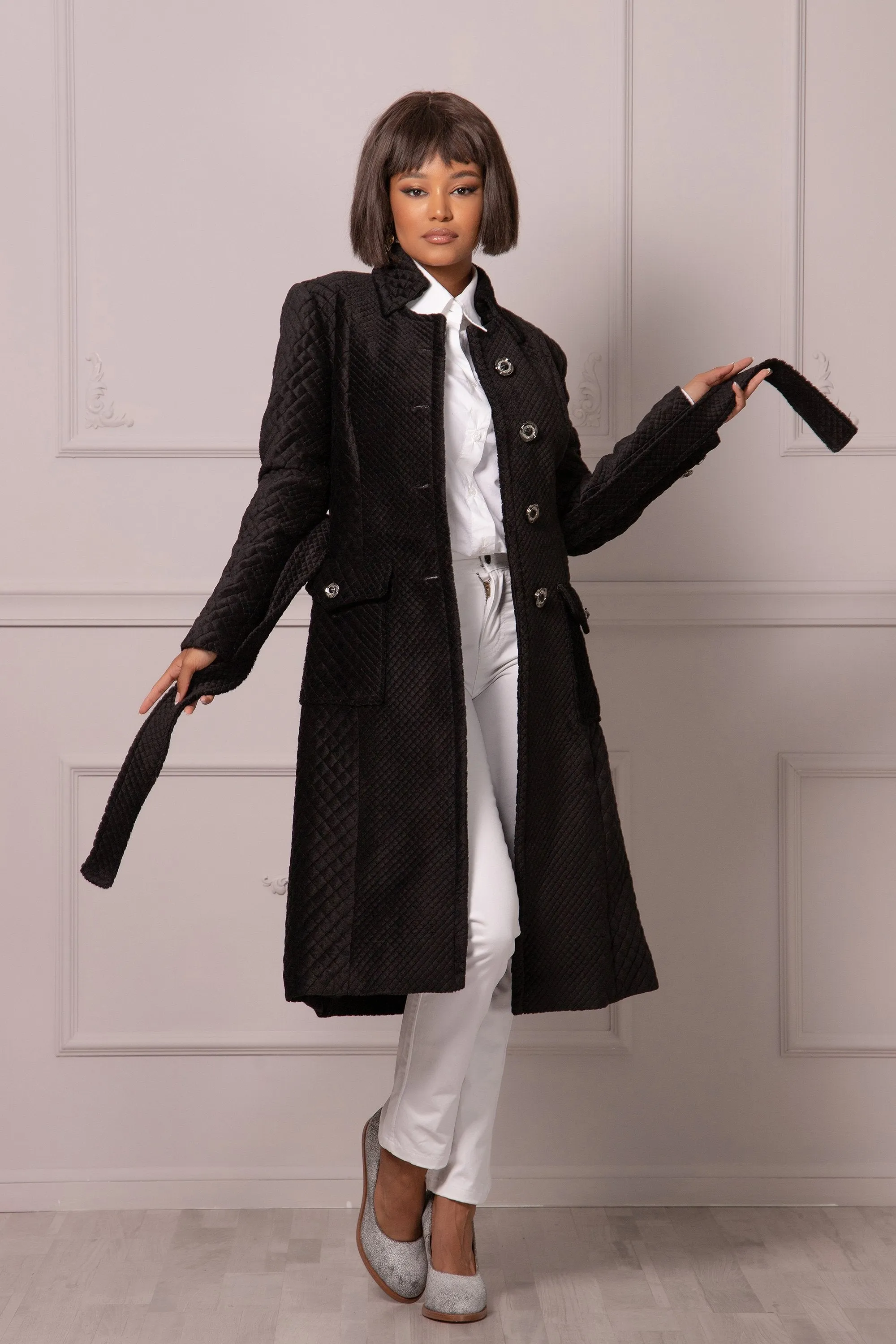 TEXTURED VELVET COAT