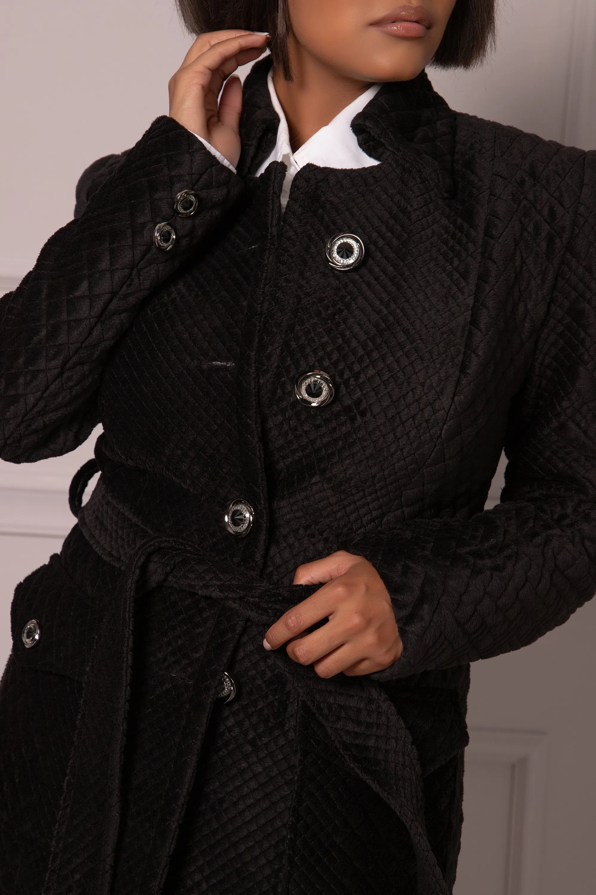 TEXTURED VELVET COAT