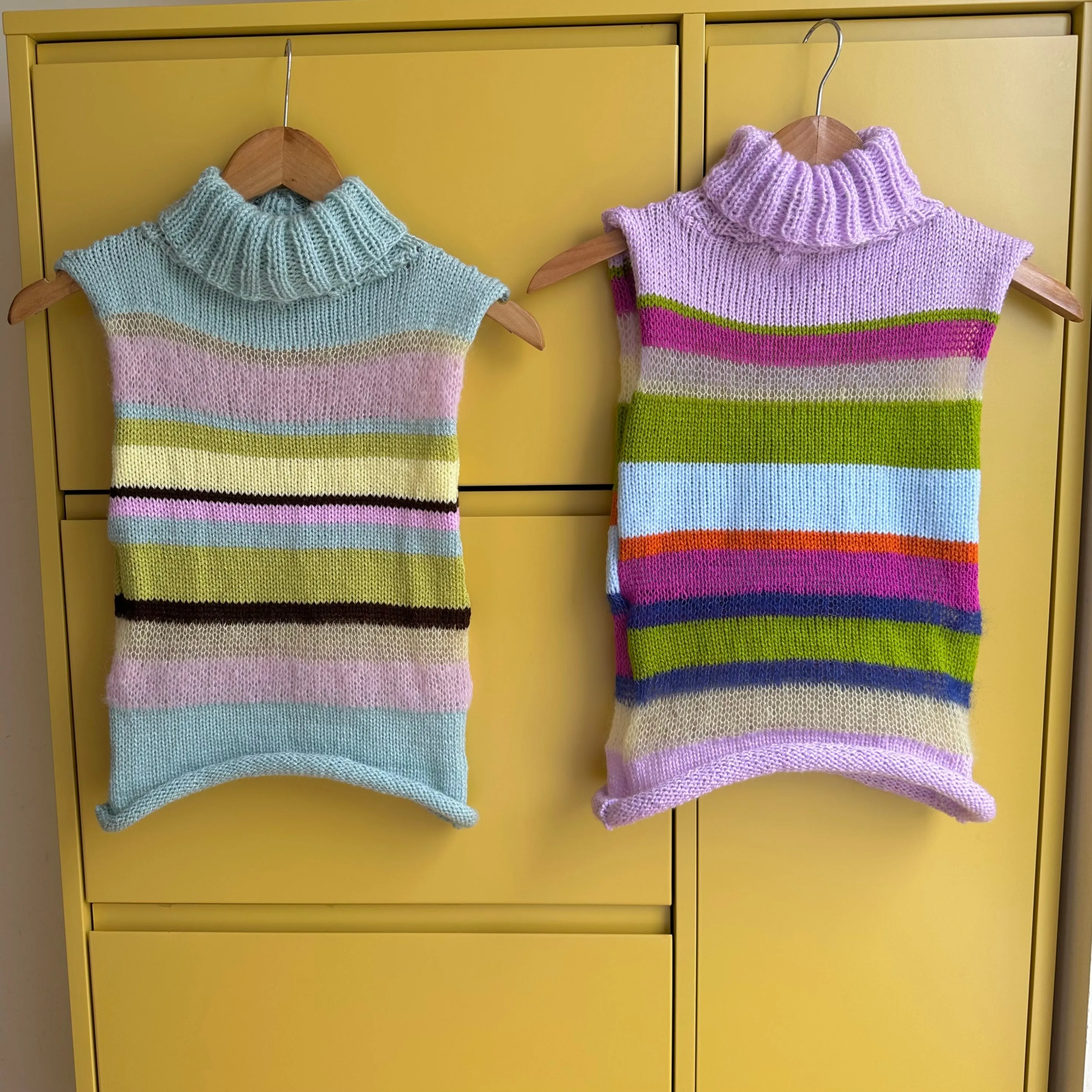 The Mariposa Vest - striped turtleneck knit vest