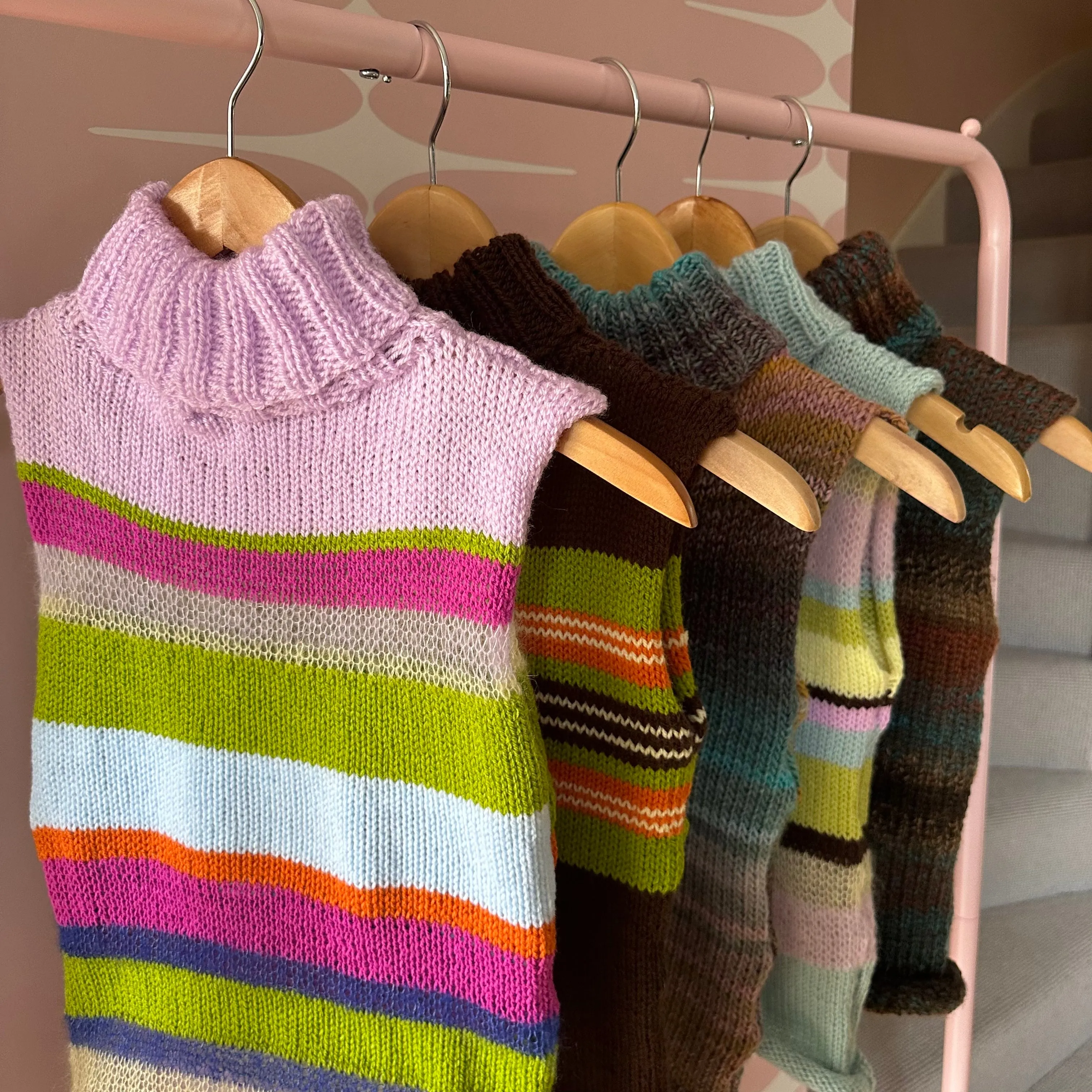 The Mariposa Vest - striped turtleneck knit vest