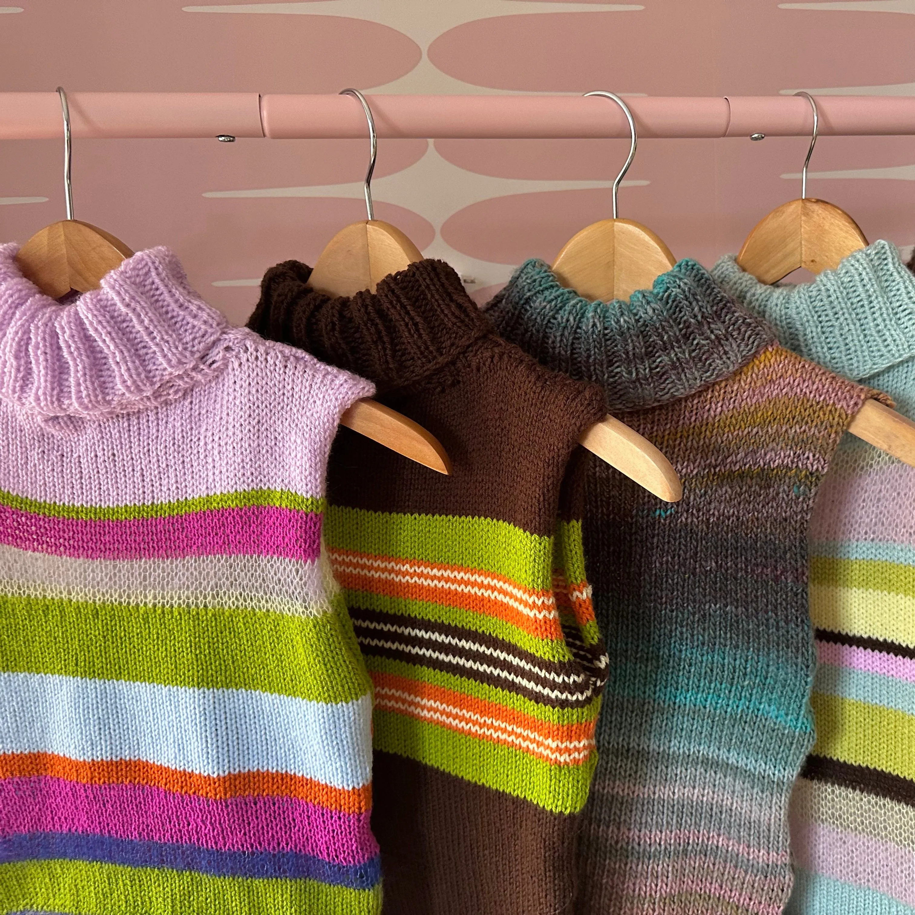 The Mariposa Vest - striped turtleneck knit vest