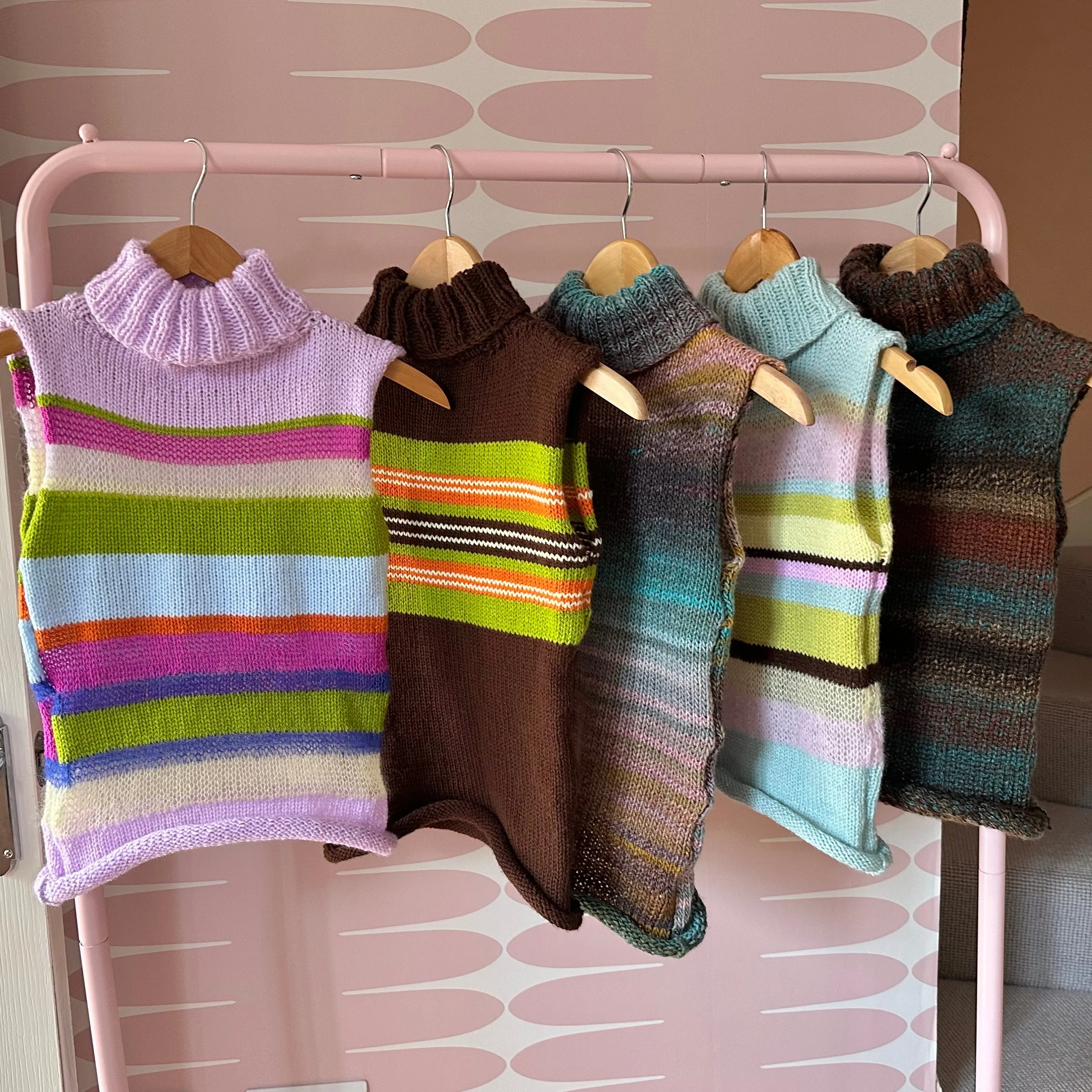 The Mariposa Vest - striped turtleneck knit vest