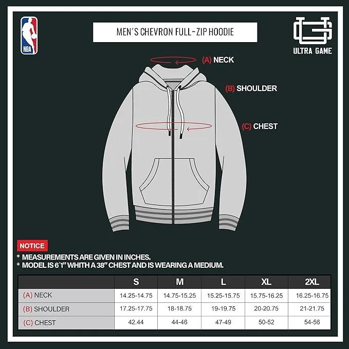 Ultra Game NBA Official Men’s MVP Super Soft Full Zip Hoodie Sweatshirt - Unisex, Chicago Bulls, Heather Charcoal|Chicago Bulls