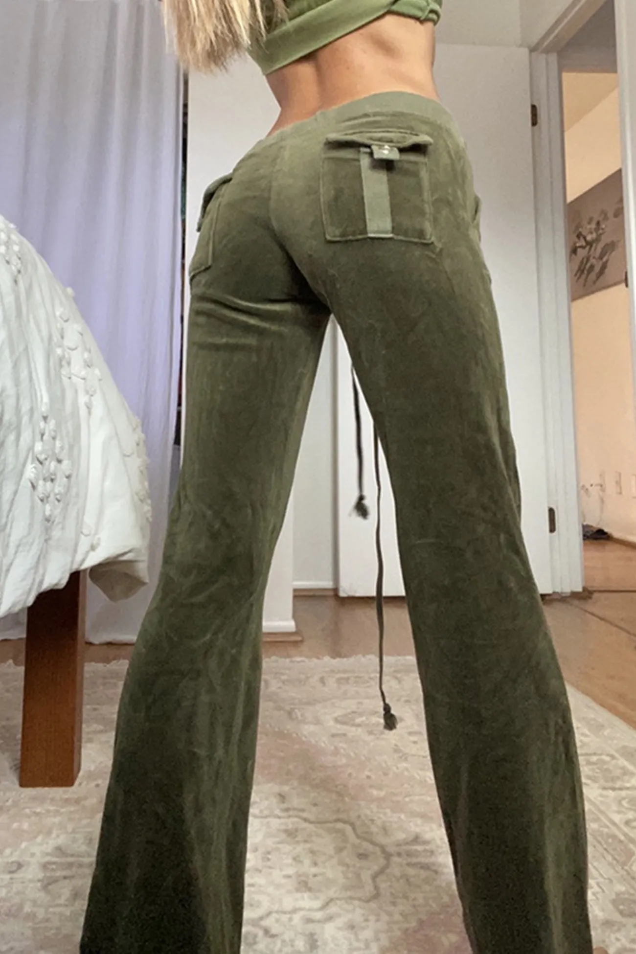 Velvet Hoodie Drawstring Long Pants Set