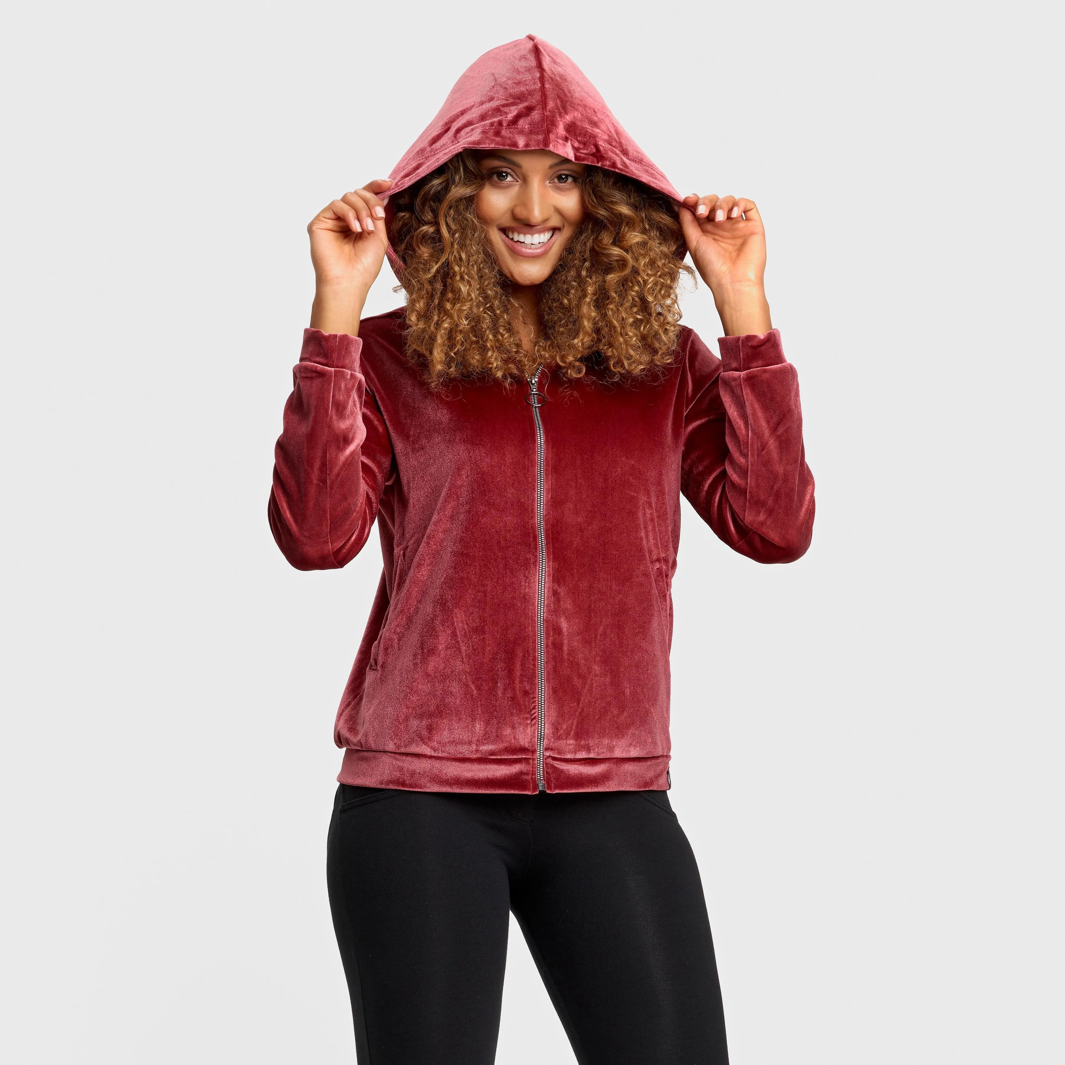 Velvet Hoodie - Ruby Red