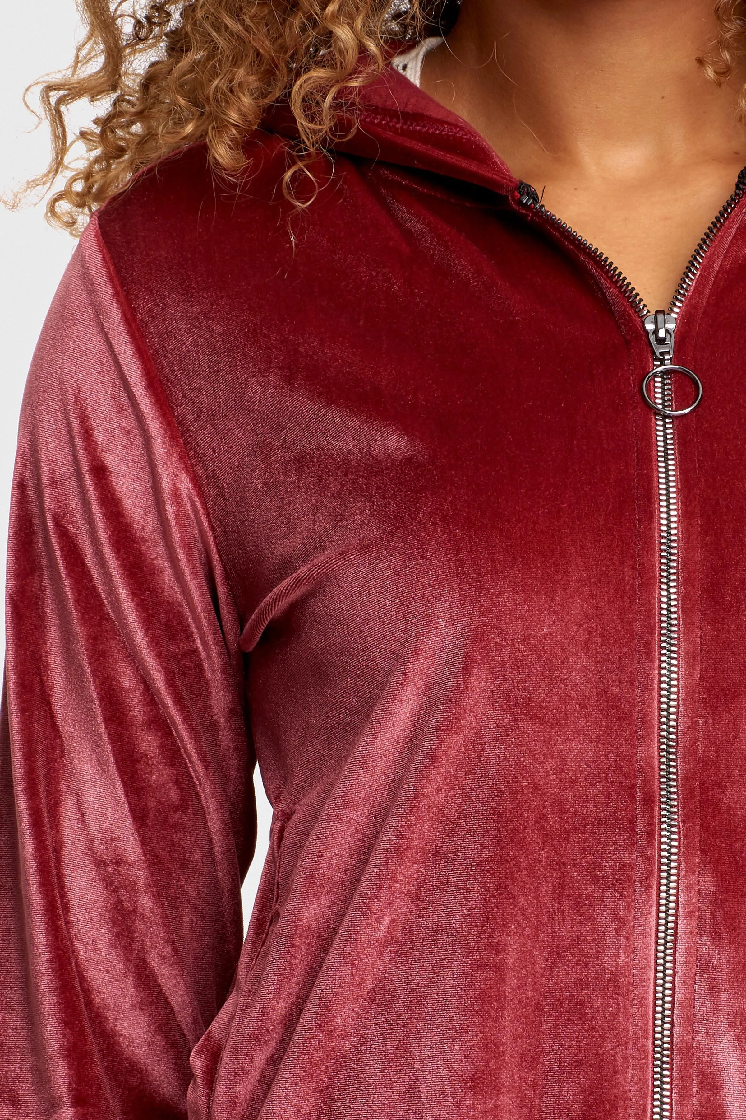 Velvet Hoodie - Ruby Red