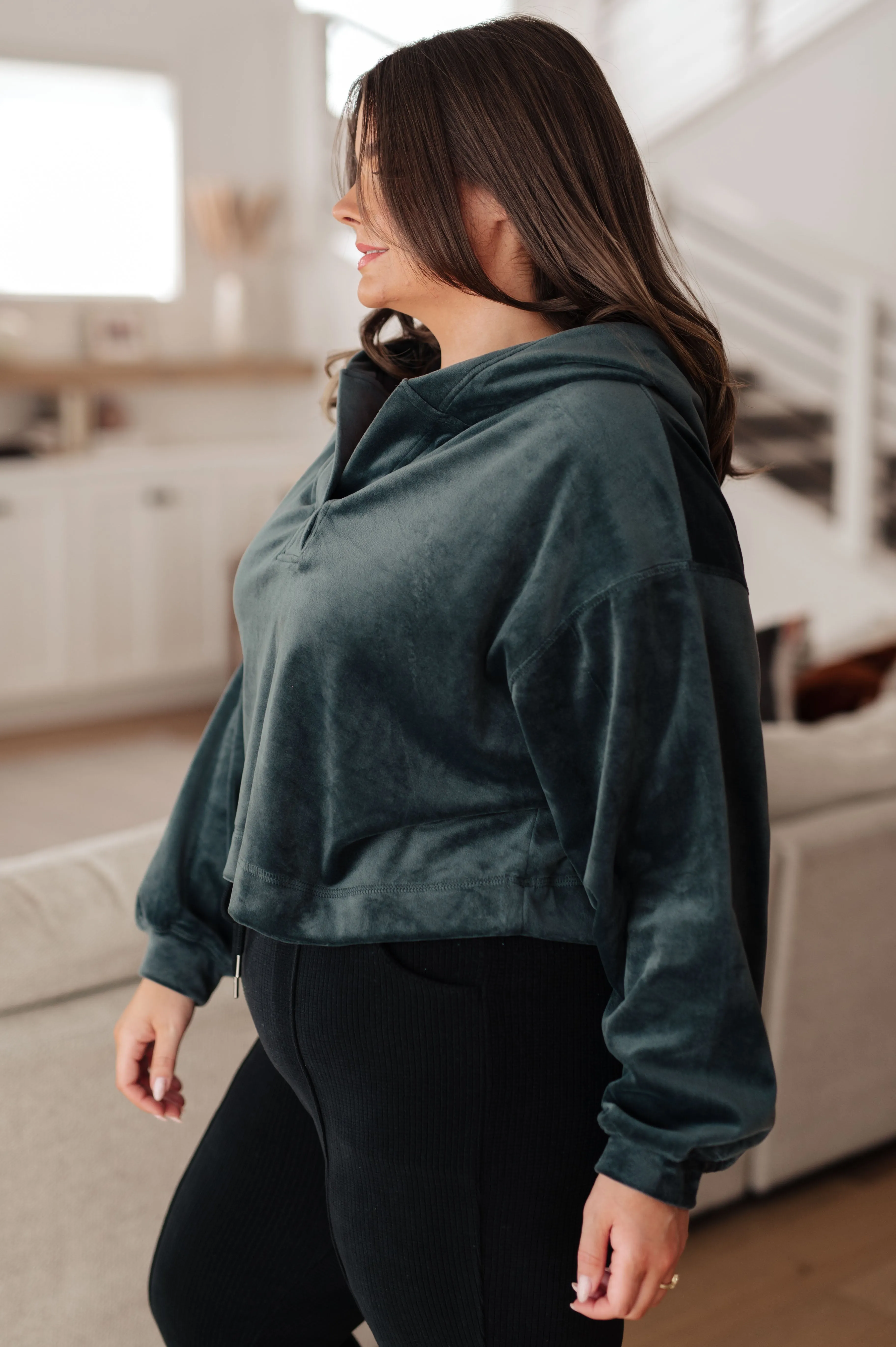 Velvet Icon Hoodie In Grey Blue - Mono B