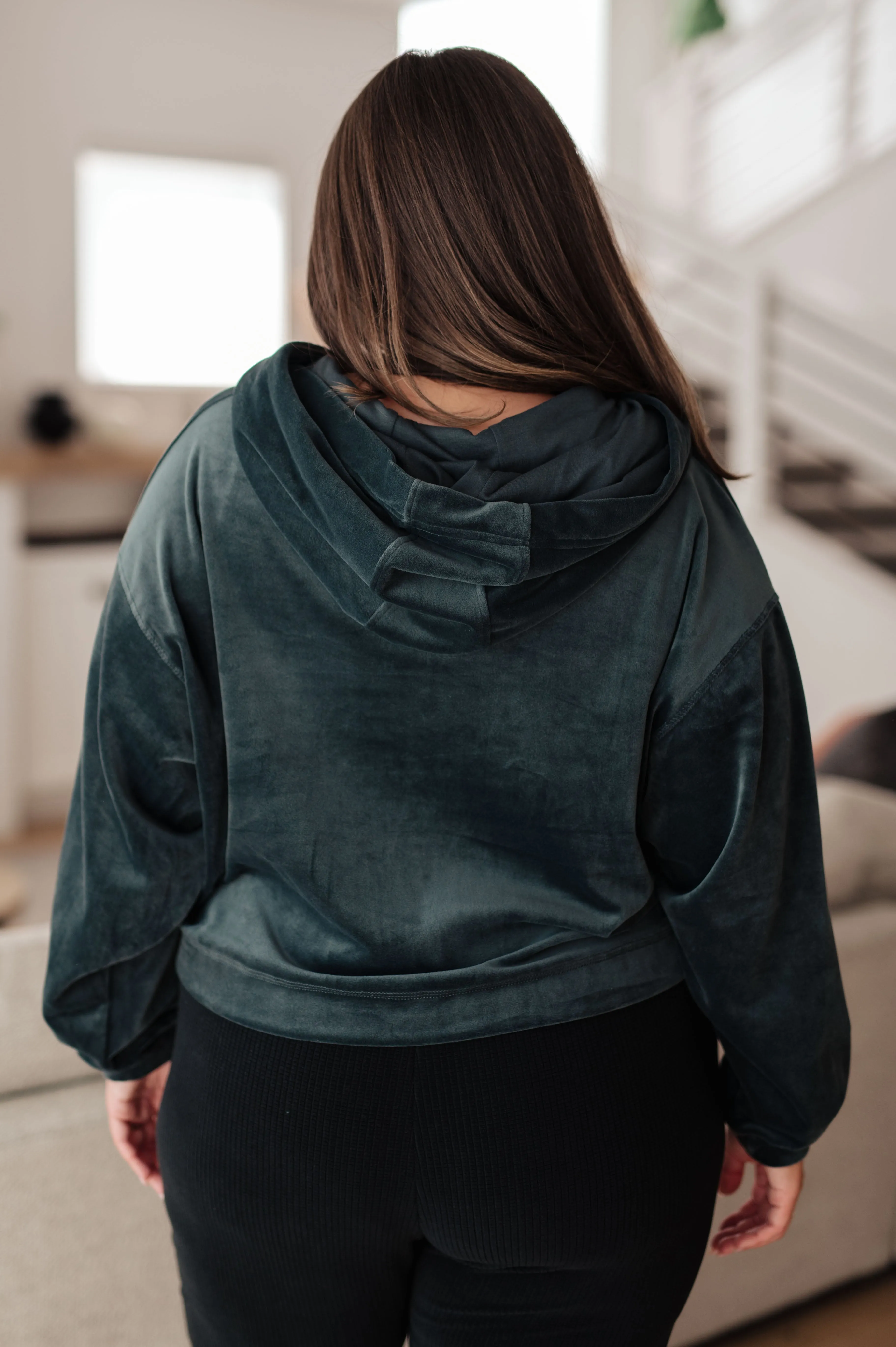 Velvet Icon Hoodie In Grey Blue - Mono B