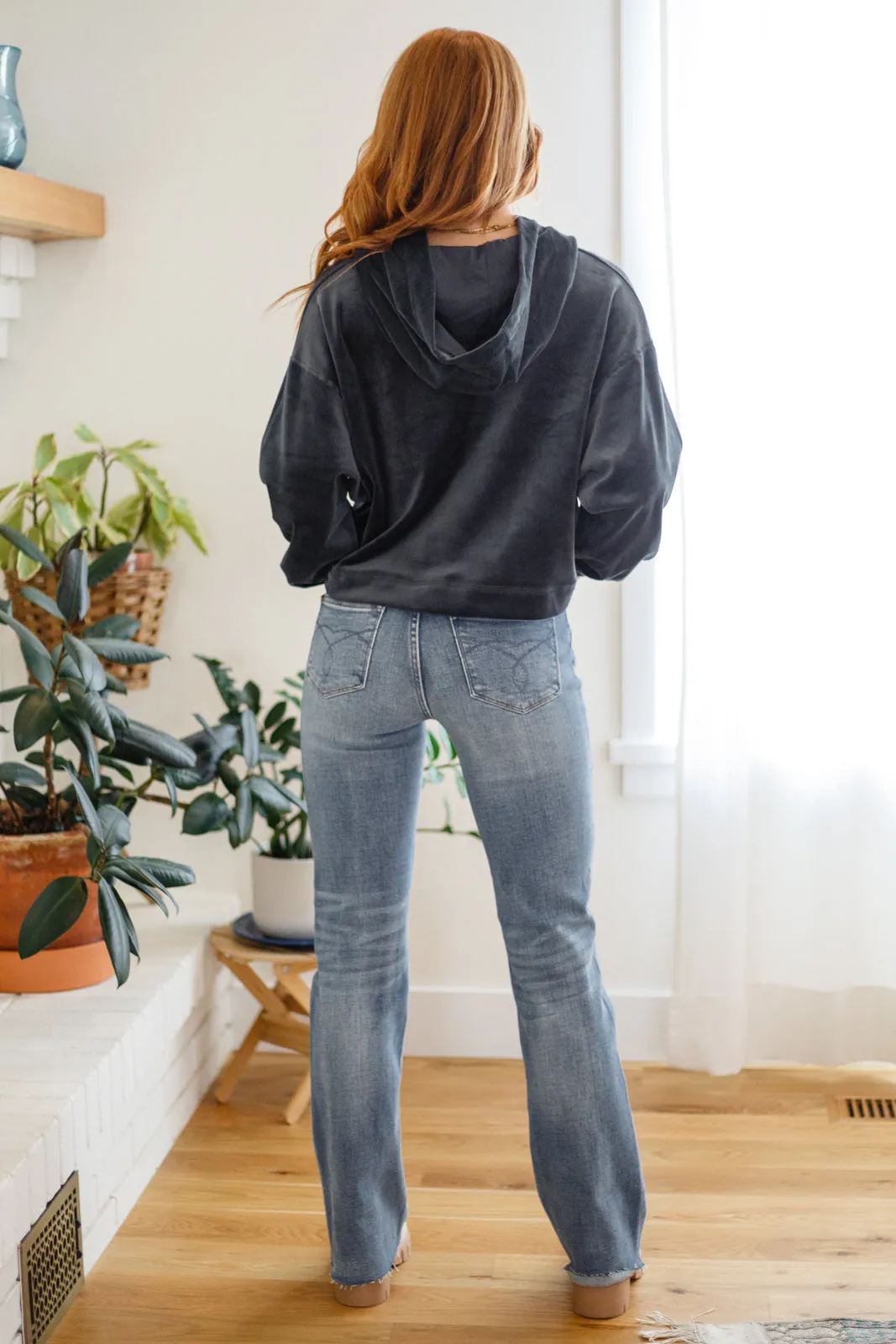 Velvet Icon Hoodie In Grey Blue - Mono B