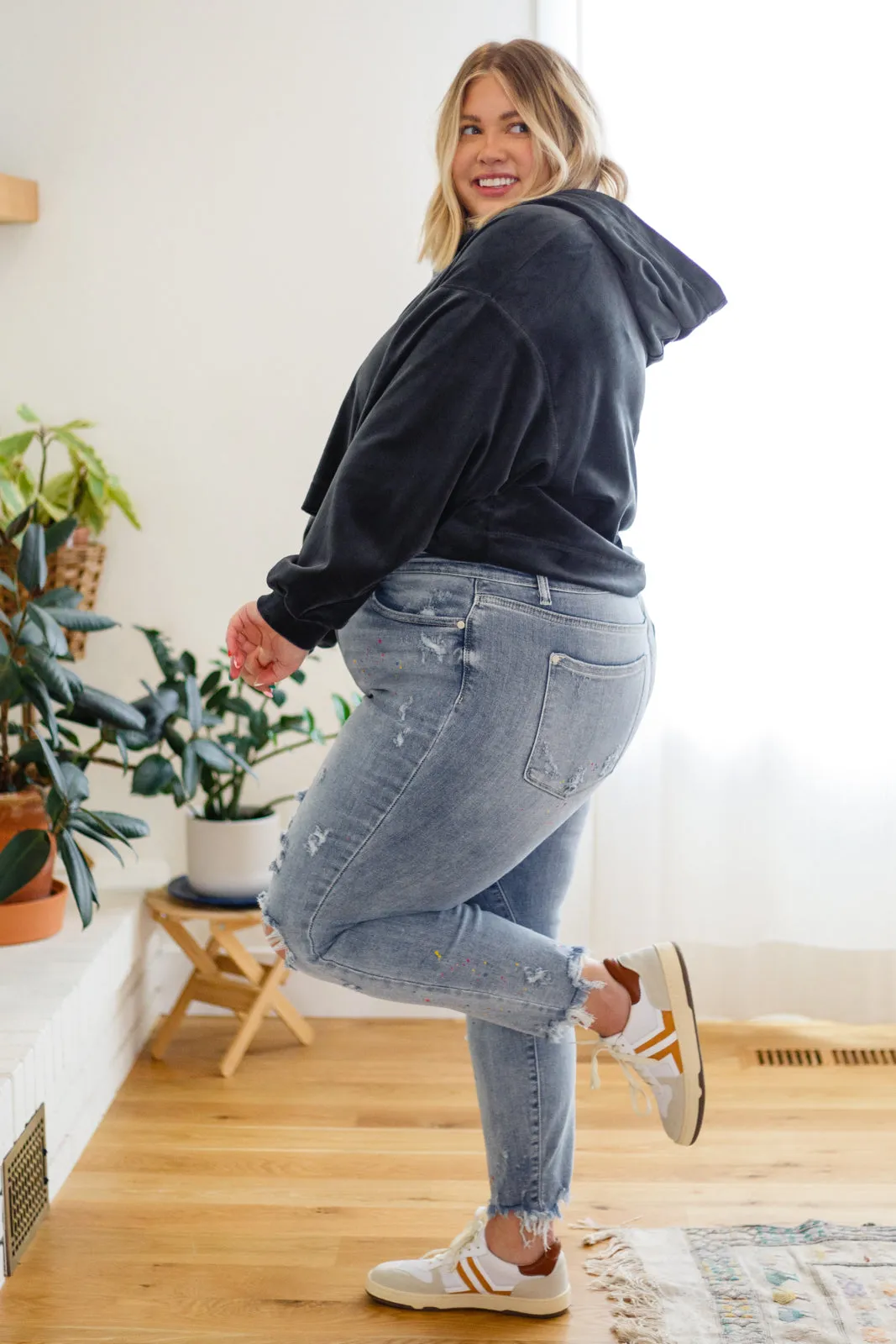 Velvet Icon Hoodie In Grey Blue - Mono B