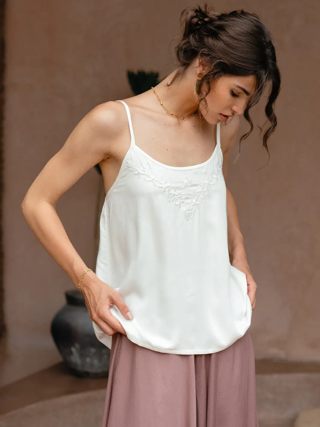 Verona Bamboo Cami Top Ivory