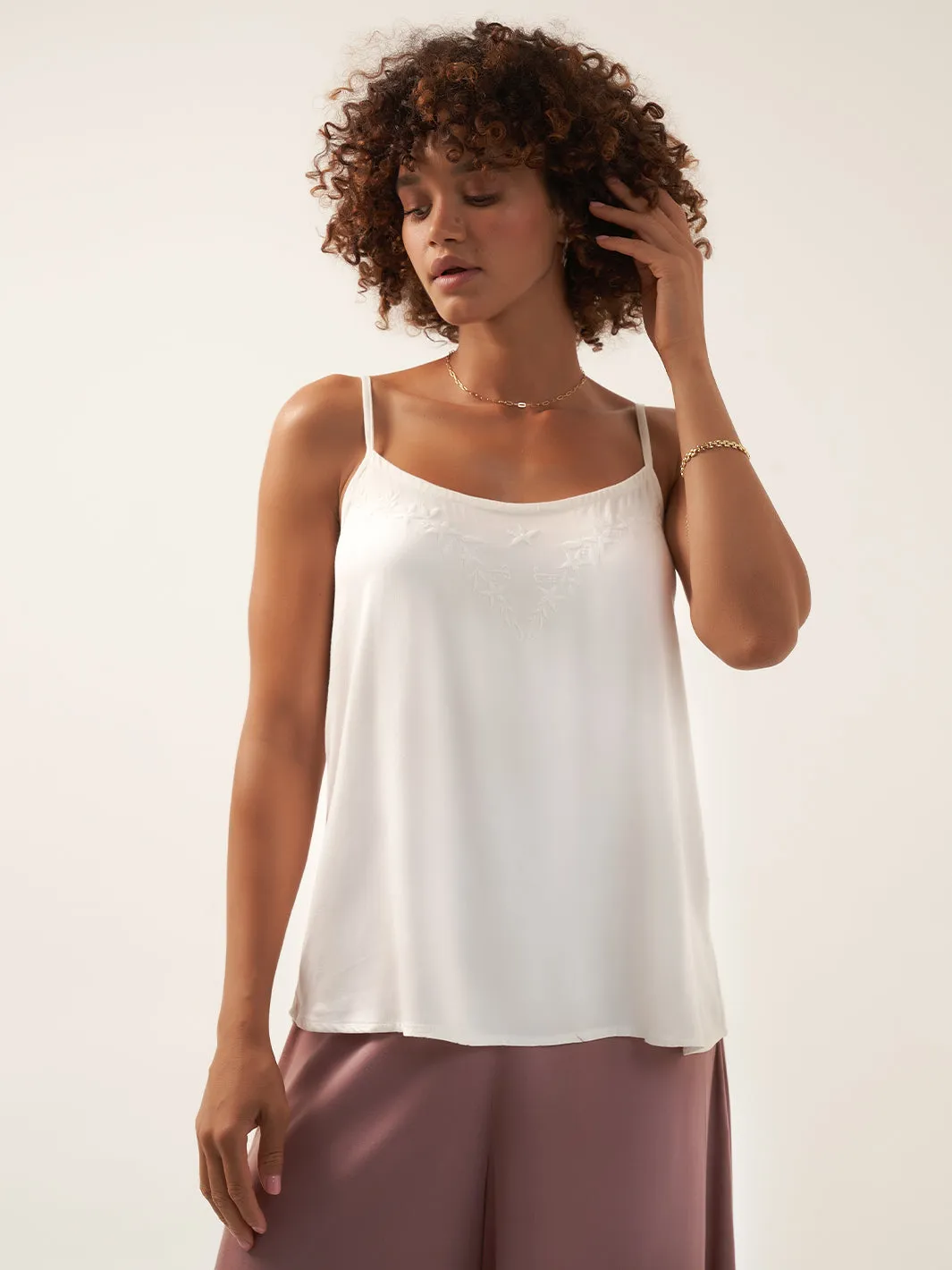 Verona Bamboo Cami Top Ivory
