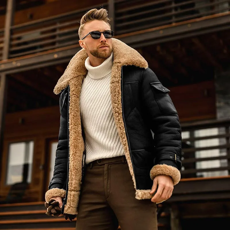 Voguable Winter Men Faux Fur Coat Jacket Male Fashion Loose Warm Plus Velvet Coat Male Streetwear Thicken Outwear Overcoat Oversize S-5XL