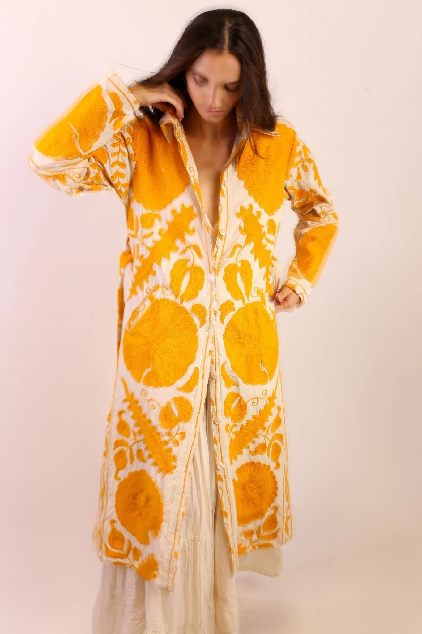 YELLOW SUZANI COAT ANINO